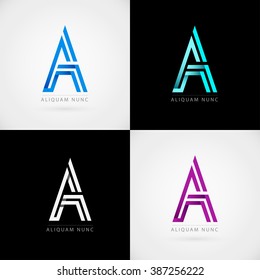 Logo A letter set. Vector icons