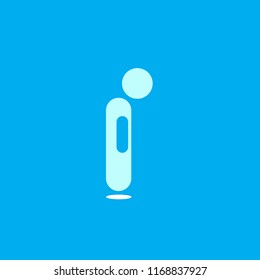 the logo of the letter i with the shape of the person down and the blue color which makes it more beautiful