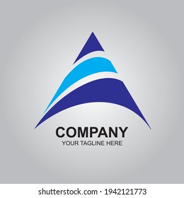 Logo with the letter a silver and blue Free Vector
