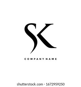 the logo letter SK is elegant