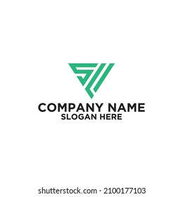 logo letter SL or U, with a triangle design. abstract logo. modern template