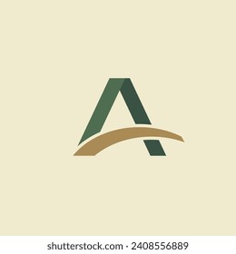 Logo letter A slash with blank background