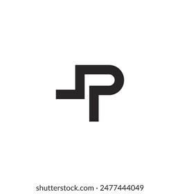 Logo letter SP line stroke with blank background