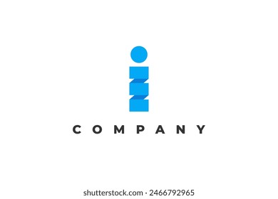 logo letter i suspension paper business