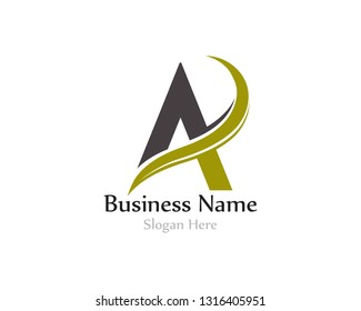 A Logo letter with swoosh
