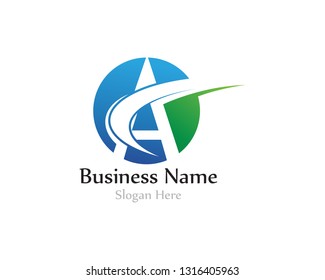 A Logo letter with swoosh
