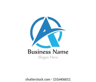 A Logo letter with swoosh
