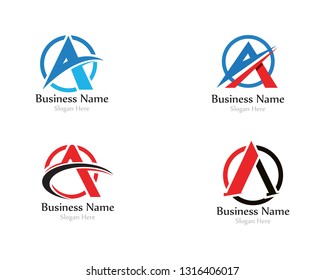 A Logo letter with swoosh
