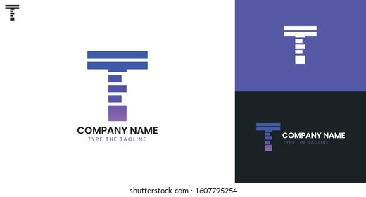 Logo Letter T - All elements on this template are editable with vector software.