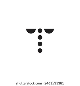 Logo letter T black design minimalist with blank background