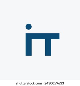 Logobuchstabe I und T mit leerem Hintergrund