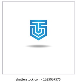 Logo Letter T. Can be used for application icons or banners. with blue and black gradient colors.