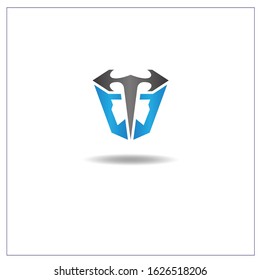 Logo Letter T. Can be used for application icons or banners. with blue and black gradient colors.