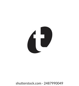 Logo letter T circle or oval unique design with blank background