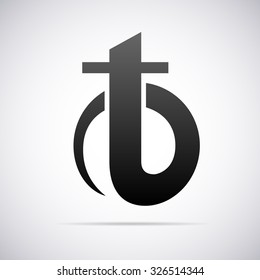 Logo for letter T. Design template