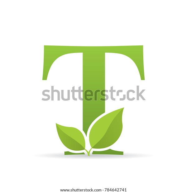 Logo Letter T Green Color Decorated Stock Vector (Royalty Free) 784642741