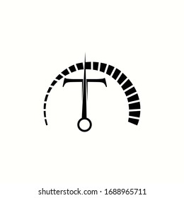 letra de logotipo t con icono Diseño vectorial velocímetro