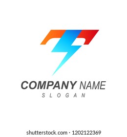 logo letter t, icon t and thunder or lightning + delivery express + simple icon