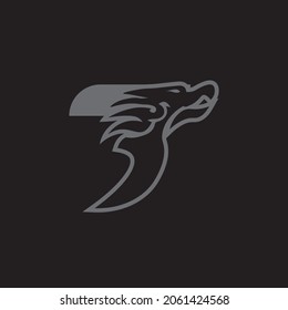 logo letter T. illustration of the symbol of a bird with the shape of the letter T in White.