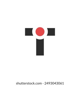 Logo letter T scope dot unique design with blank background