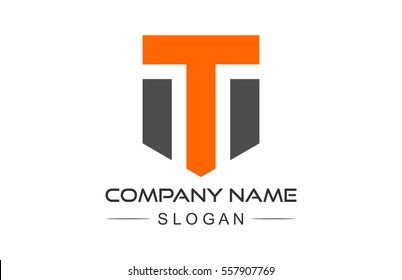 logo letter t shield icon, symbol and logo