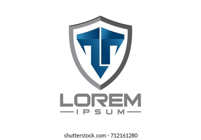 logo letter t shield icon