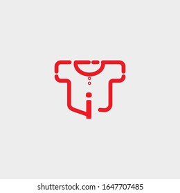 logo letter i with t shirt vector design