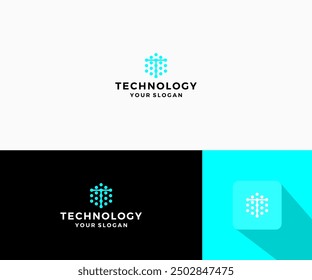 logo letter T symbol technology