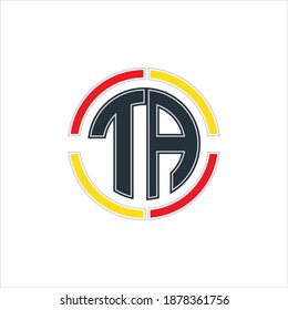logo letter T and A with target circle frame