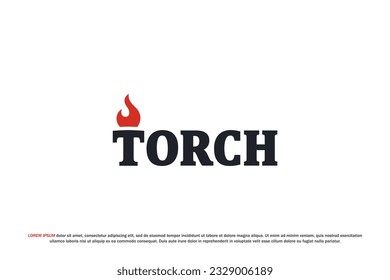 letra de logotipo t incendio de antorcha