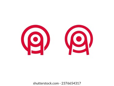 Logo Letter A and Target Arrow, Minimalist and Modern Logo Template Premium. Editable FIle