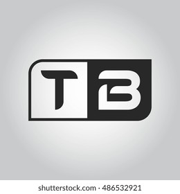 Logo letter TB with two different sides. Negative or black and white vector template design