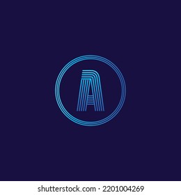 IT logo letter A tech company digital logo