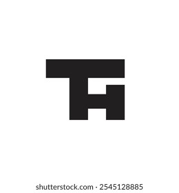 Logo-Buchstabe TH einfaches minimalistisches Design mit leerem Hintergrund