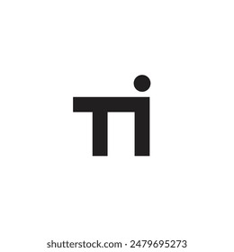 Logo letter TI black square with blank background