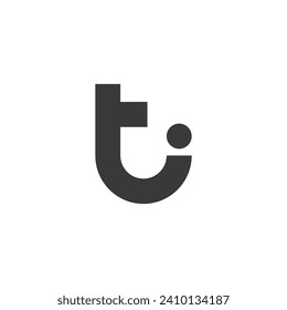 Logo letter TI lowercase and linked with blank background