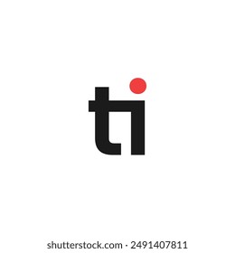 Logo letter TI unique design line stroke with blank background