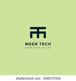logo letter tm or mt, simple monogram design initial M+ T.