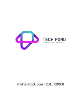 Letra de logotipo Estilo de línea TP color moderno