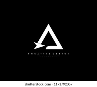 Logo Letter A Triangle Arrow Abstract Monogram