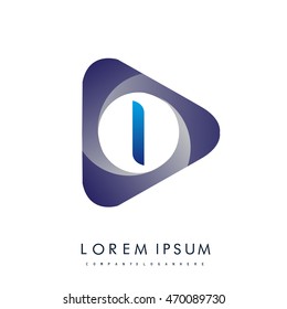 Logo I letter in the triangle shape, font icon, Vector design template elements for your application or company identity.