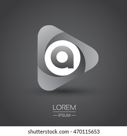 Logo A letter in the triangle shape, font icon, Vector design template elements for your application or company identity.