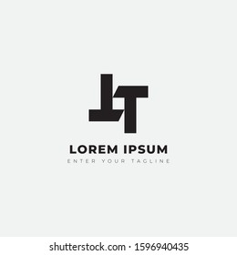Logo Letter TT Monogram design, initial T and T Simple Icon.