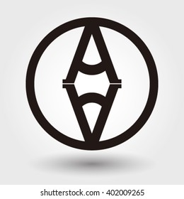 Logo letter A twin with circles