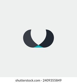 Logo letter U with blank background