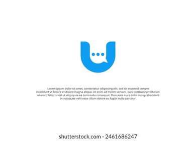 Logo-Buchstabe U Chat-Talk-Nachricht Business
