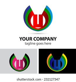 Logo letter U company vector design template 