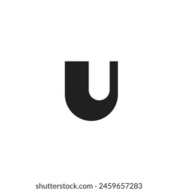 Logo letter U design minimalist aesthetic with blank background