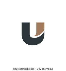 Logo letter U design template element with blank background