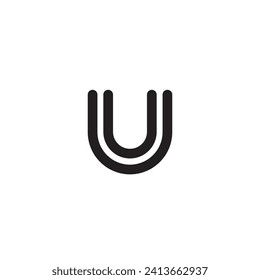 Logo letter U double line with blank background